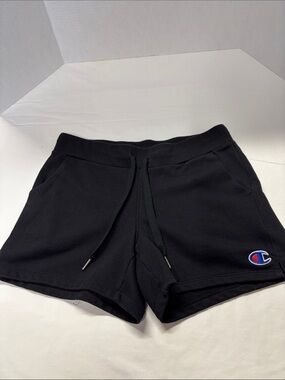 Champion Black Women's Athletic Drawstring Shorts with Logo
